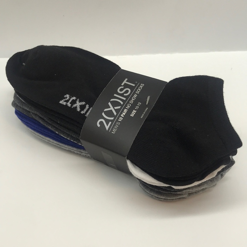 2(X)IST MENŚ 10 PAIR NO SHOW SOCKS SIZE 10-13